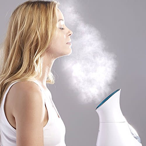 NanoSteamer Large 3-in-1 Nano Ionic Facial Steamer with Precise Temp Control - 30 Min Steam Time - Humidifier - Unclogs Pores - Blackheads - Spa Quality - Bonus 5 Piece Stainless Steel Skin Kit (Amazon / Amazon)