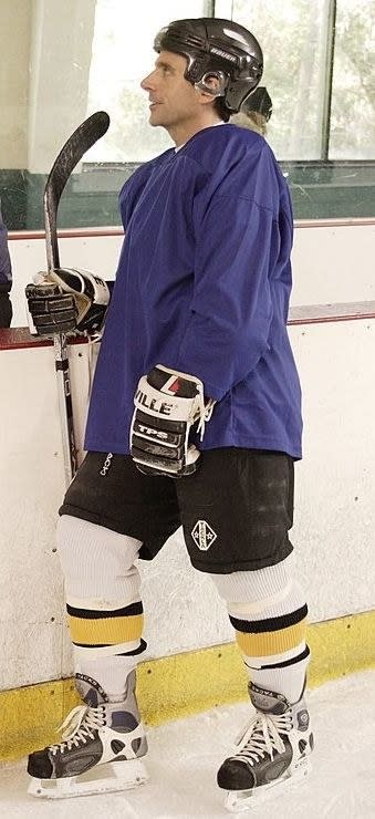 Steve in hockey gear from that episode