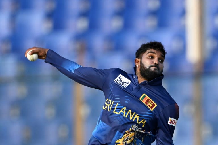 Sri Lanka's Wanindu Hasaranga in action during the second one-day international (ODI) against Bangladesh in Chittagong on March 15, 2024 (MUNIR UZ ZAMAN)