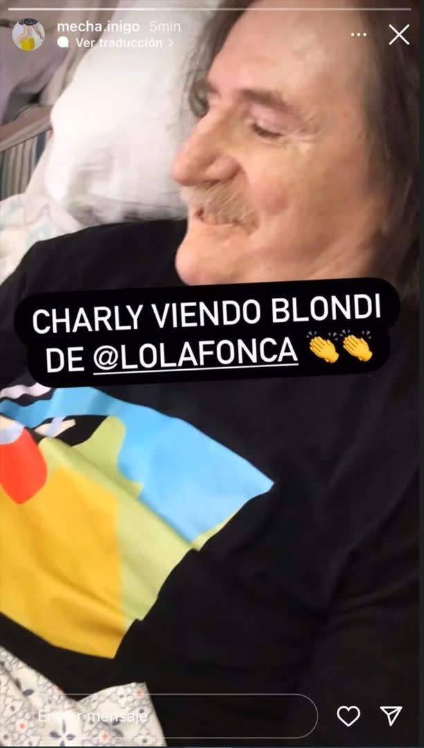 Una de las últimas imágenes de Charly compartidas por su novia, Mecha Iñigo, en sus redes