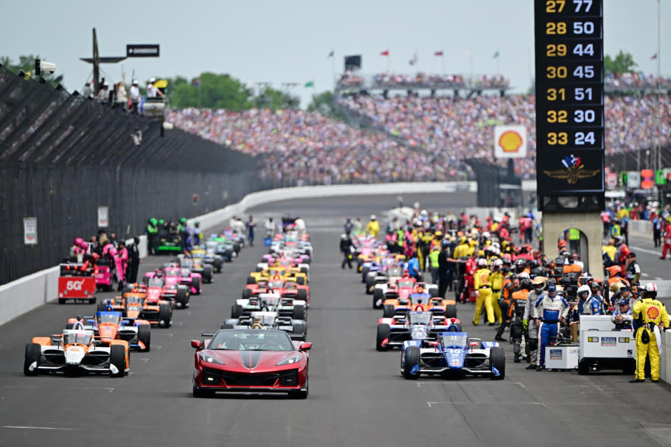A general view before the 107th running of the Indianapolis 500 Credit: Marc Lebryk-USA TODAY Sports