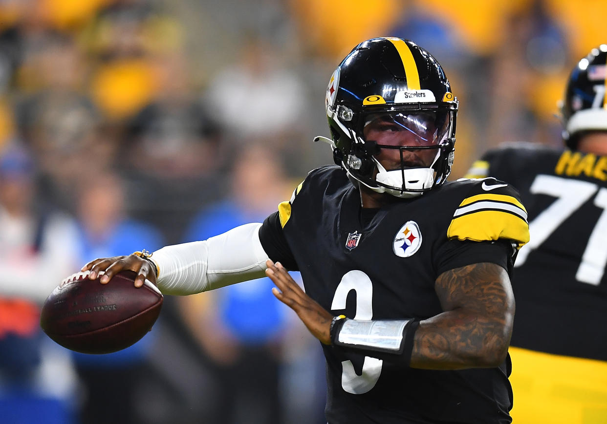 Dwayne Haskins spent the 2021 NFL season with the Steelers. (Photo by Joe Sargent/Getty Images)