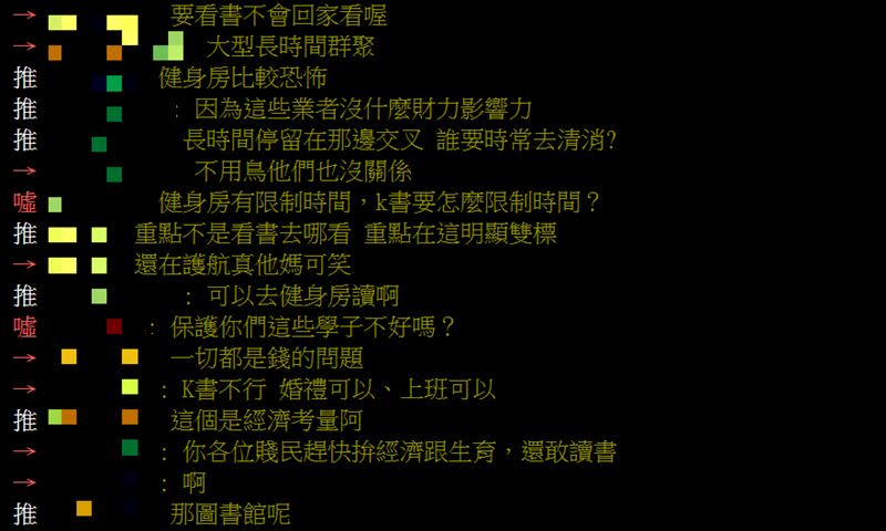 網友討論K書中心不開放的原因。（圖／翻攝自PTT）