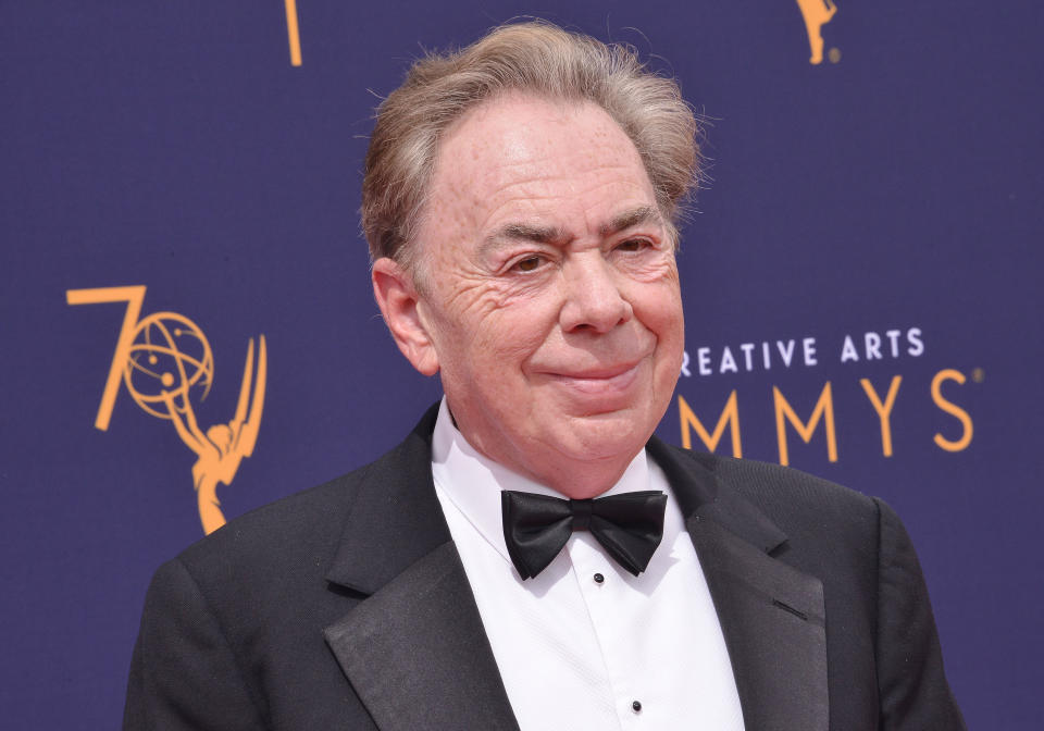 Andrew Lloyd Webber arrives at the 2018 Creative Arts Emmy Awards - Day 2 held at the Microsoft Theater in Los Angeles, CA on Sunday, September 9, 2018. (Photo By Sthanlee B. Mirador/Sipa USA)