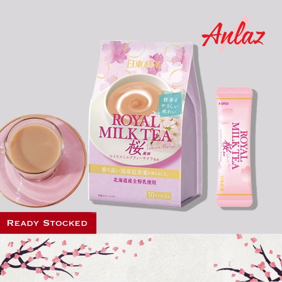 Nittoh Royal Milk Tea Sakura Flavour. (Photo: Shopee SG)