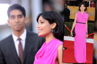 ...Freida Pinto mit. Da musste nicht nur ihr Liebster, „Slumdog Millionär“-Co-Star Dev Patel (im Hintergrund), den ein oder anderen Blick riskieren.