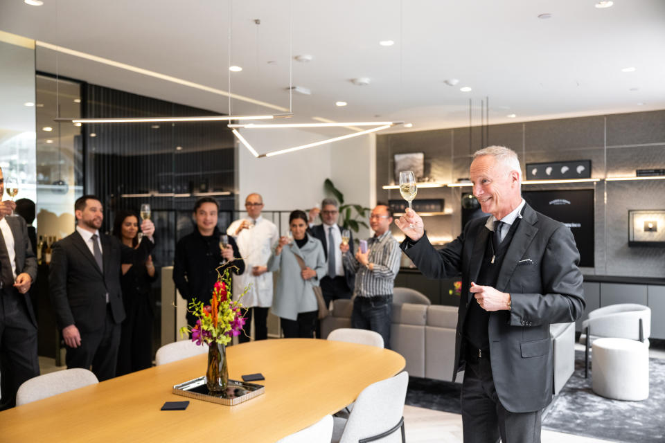 Wilhelm Schmid, A. Lange & Sohne's CEO (left), at the opening of its new boutique in San Francisco.