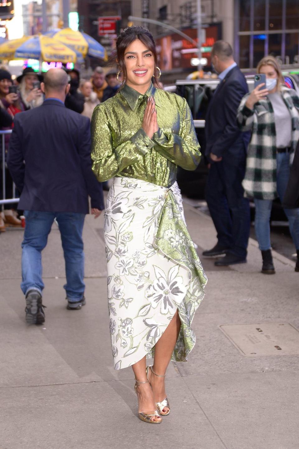 Priyanka Chopra Jonas arrives at Good Morning America on Dec. 16 2021. - Credit: SplashNews.com