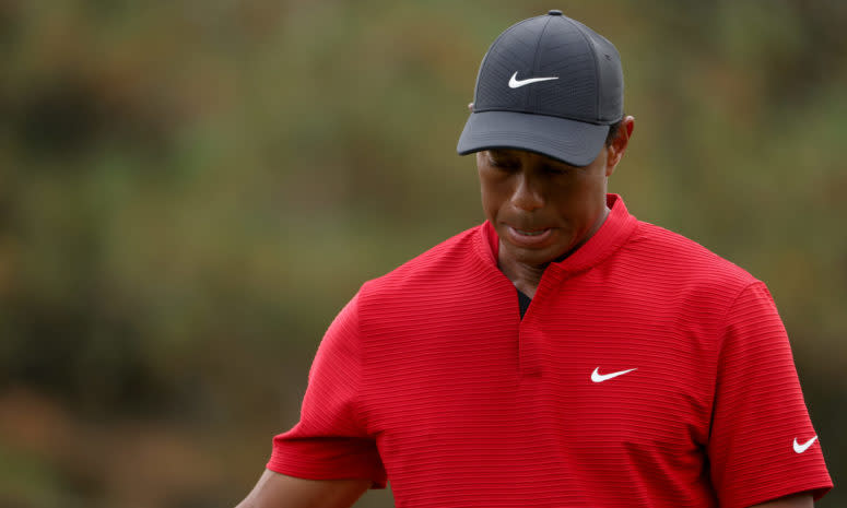 Tiger Woods in the final round of The Masters on Sunday.