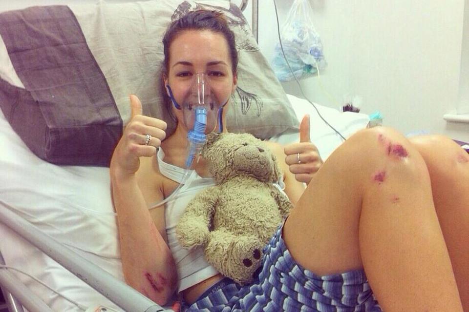 Cyclist Dani King following the crash during training in 2014