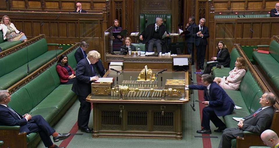 <p>Boris Johnson speaks during Prime Minister’s Questions in the House of Commons</p>PA