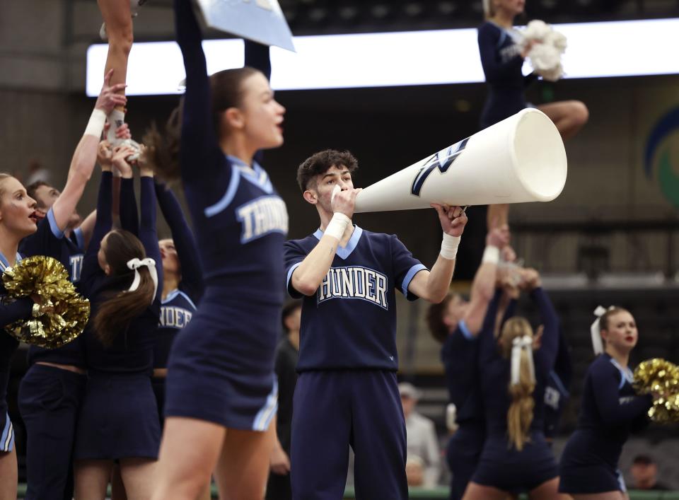 Westlake High School competes in the 6A Competitive Cheer Tournament at the UCCU Center at Utah Valley University in Orem on Thursday, Jan. 25, 2023. | Laura Seitz, Deseret News