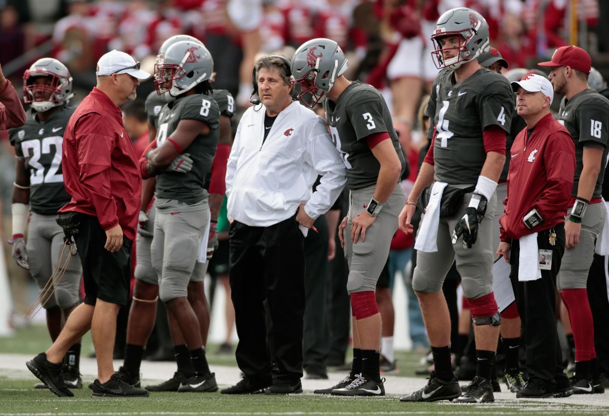 Mike Leach is in his sixth season at <a href="https://sports.yahoo.com/ncaaf/teams/wwc" data-ylk="slk:Washington State;elm:context_link;itc:0;sec:content-canvas" class="link ">Washington State</a>. (Photo by William Mancebo/Getty Images)