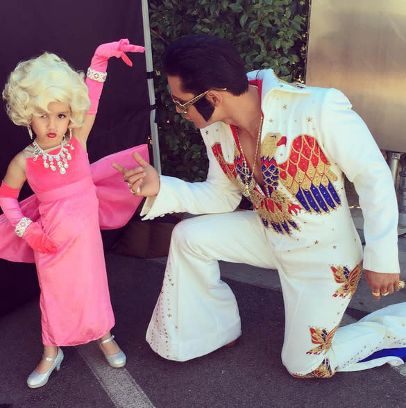 Lopez’s daughter Gia, 5, also joined her dad on set, dressed as not Priscilla, but Marilyn Monroe. (Instagram)