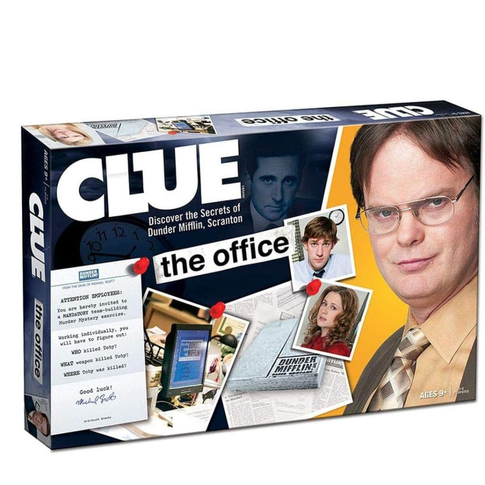 <p><a href="https://www.amazon.com/Clue-Office-Exclusive-Board-Game/dp/B0817G5X6Z?tag=syn-yahoo-20&ascsubtag=%5Bartid%7C10055.g.4079%5Bsrc%7Cyahoo-us" rel="nofollow noopener" target="_blank" data-ylk="slk:Shop Now;elm:context_link;itc:0;sec:content-canvas" class="link ">Shop Now</a></p><p>Clue: 'The Office' Edition</p><p>$37.99</p>