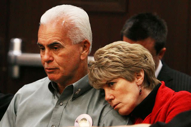 <p>Red Huber/Orlando Sentinel/Tribune News Service/Getty</p> George and Cindy Anthony react during a hearing for their daughter at the Orange County Courthouse in Orlando, Florida on March 2, 2009.