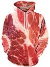 <p>Rohes Fleisch als Motiv auf einem Männer-Hoddie? Nein danke! Selbst die Tatsache, dass dieser Pulli im Online-Shops der US-Marke “Gamiss” aktuell auf 14 Euro reduziert ist, macht den Fleisch-Fummel nicht schöner. (Bild: Gamiss) </p>