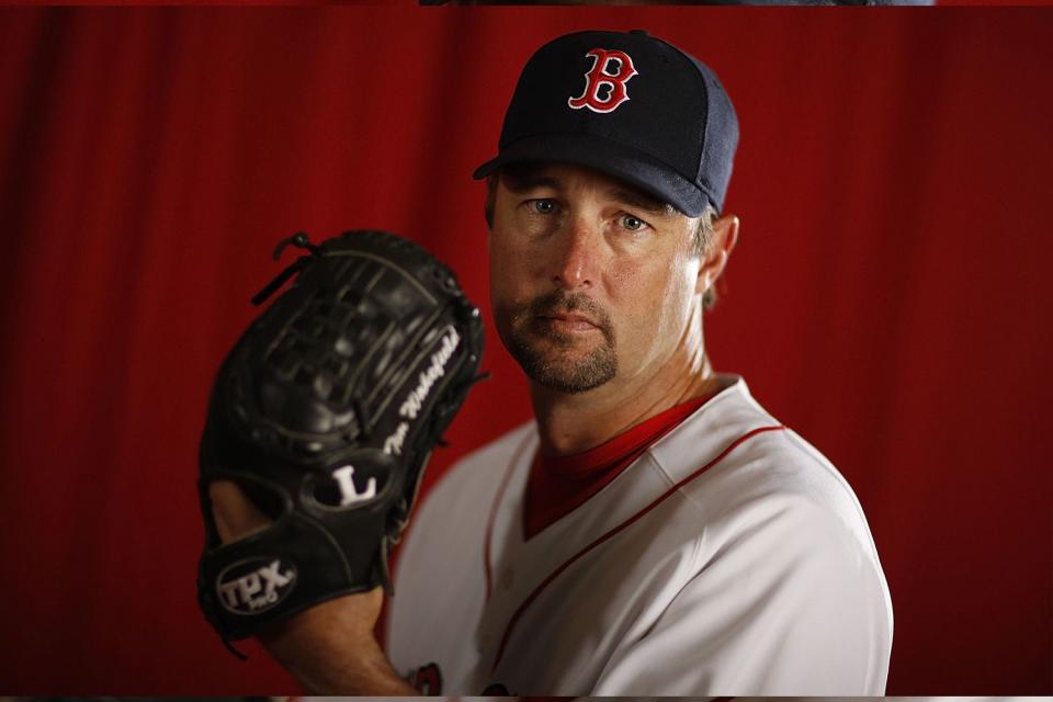 <p>Gregory Shamus/Getty</p> Legendary Red Sox pitcher Tim Wakefield is dead at 57.