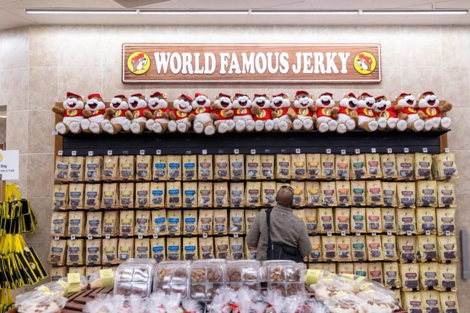 The some of the jerky selection at the Buc-ee’s 