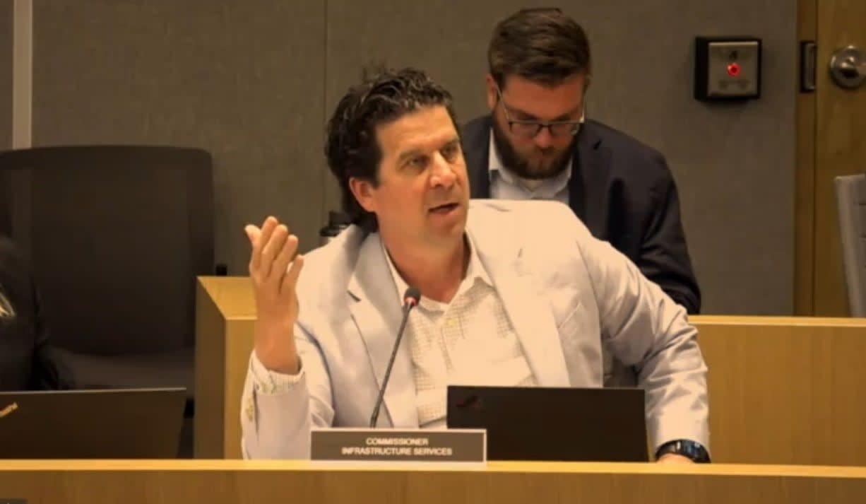 Former Windsor commissioner of infrastructure services Chris Nepszy speaks at a environment, transportation & public safety standing committee in 2023. (City of Windsor - image credit)