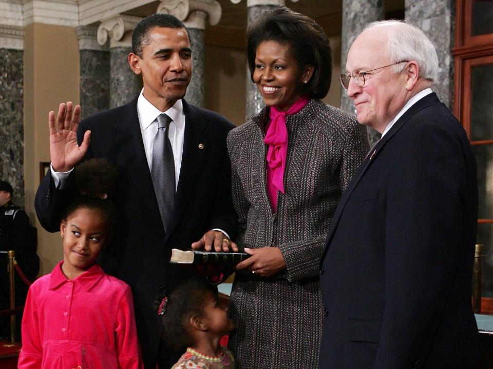 Barack Obama is sworn into the US Senate in 2005