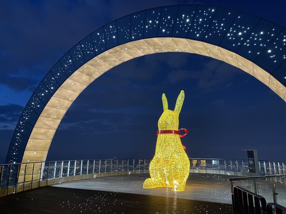 月兔裝置藝術夜景浪漫滿分