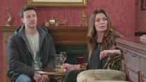 <p>They're livid to spot Justin's sister Karen at The Rovers.</p>
