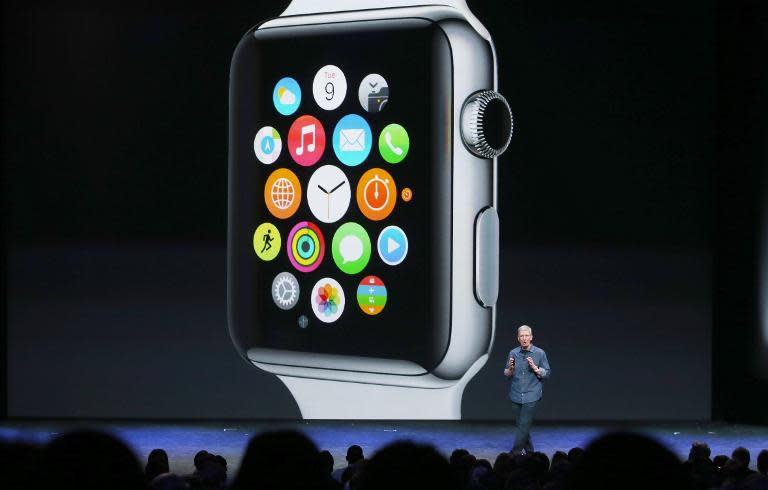 Apple CEO Tim Cook talks about the Apple Watch during a special event at the Flint Center for the Performing Arts on September 9, 2014 in Cupertino, California