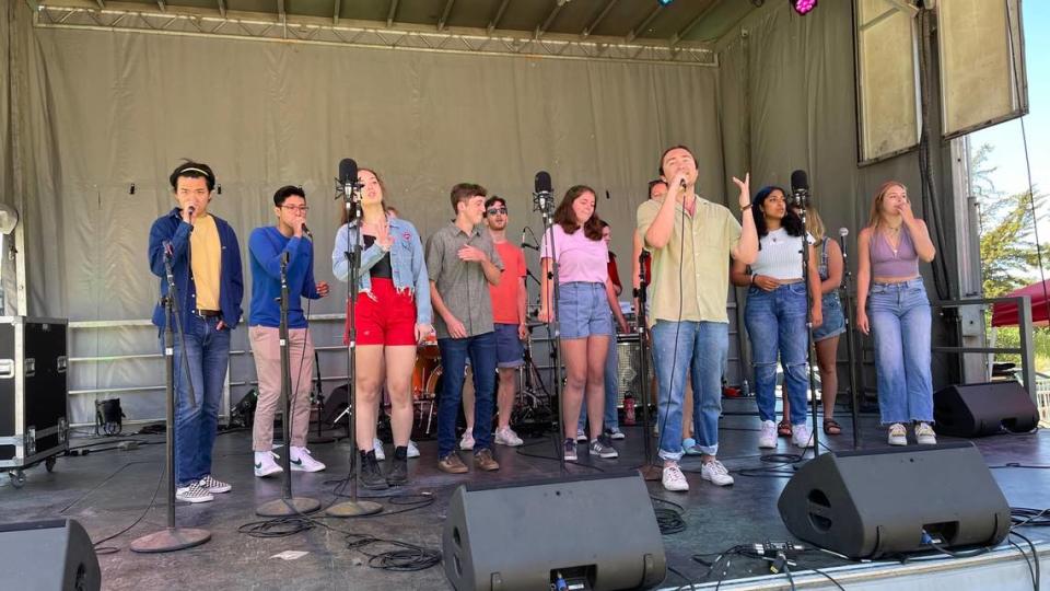 A cappella group Take it SLO performs at San Luis Obispo PrideFest on Sunday, May 22, 2022.