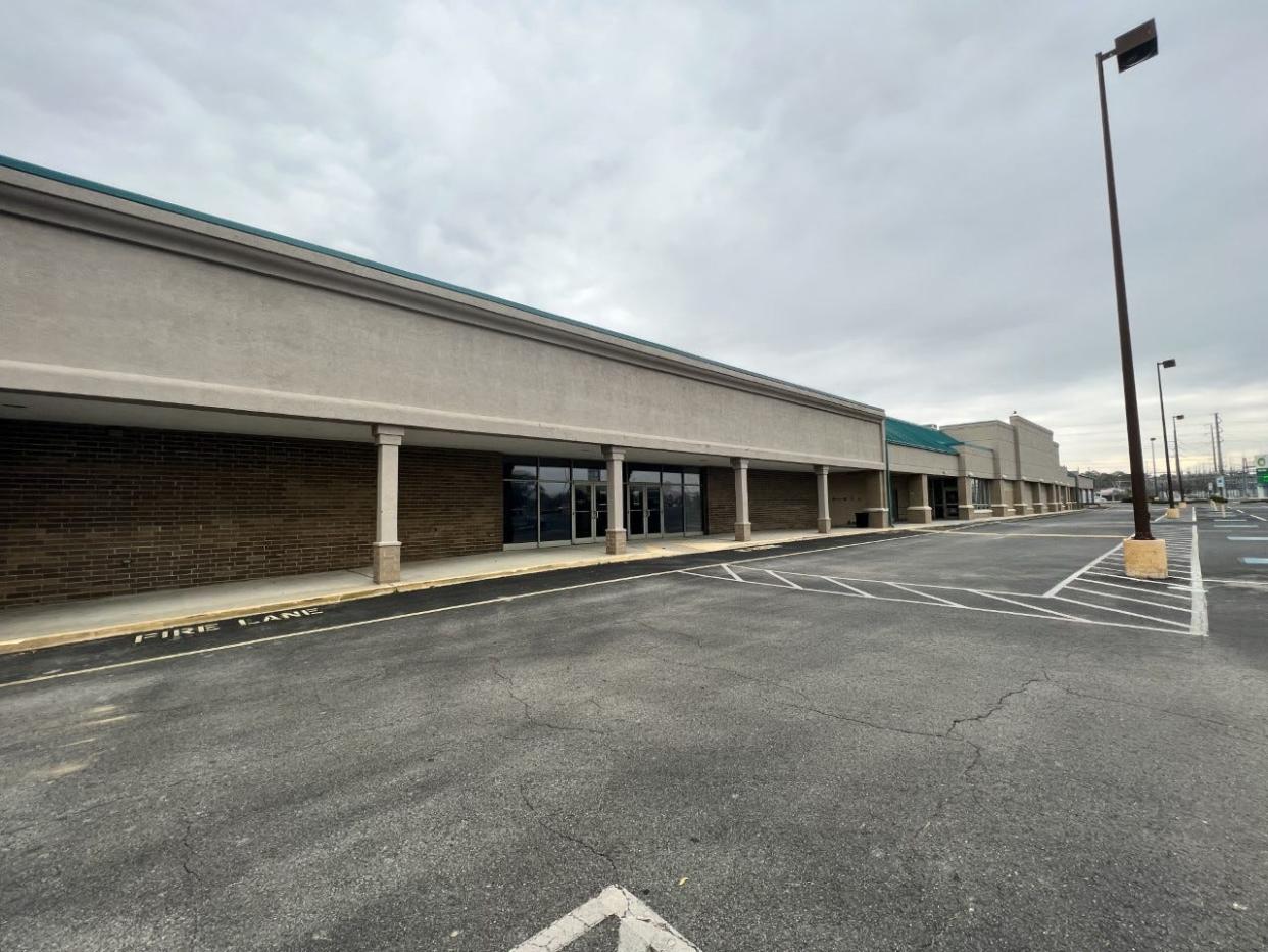 Three storefronts remain vacant at the Live Oak Village shopping center in Southport on Thursday, March 2.