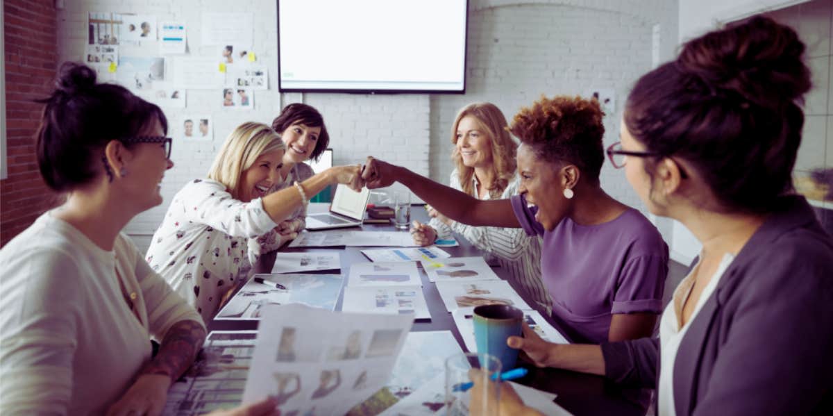 happy employees in the office