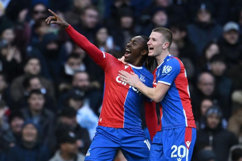 Eberechi Eze and Adam Wharton are two of four Crystal Palace players included in England’s provisional squad for Euro 2024 (AFP via Getty Images)