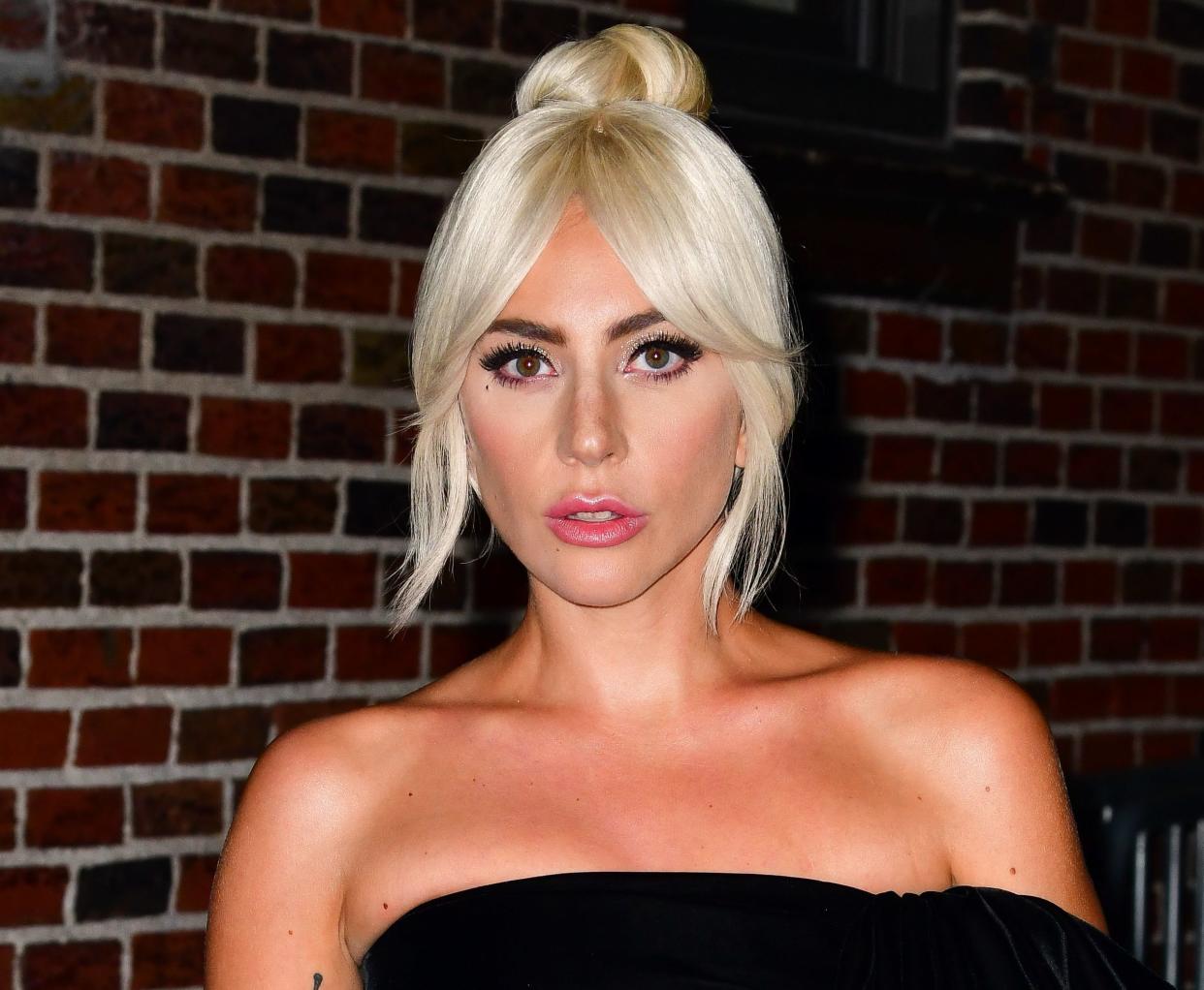 Lady Gaga leaves "The Late Show With Stephen Colbert" on Thursday.&nbsp; (Photo: James Devaney via Getty Images)