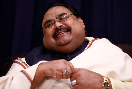 Founder of Pakistan's MQM party, Altaf Hussain, reacts during an interview at the party's offices in London, Britain October 30, 2016. REUTERS/Peter Nicholls
