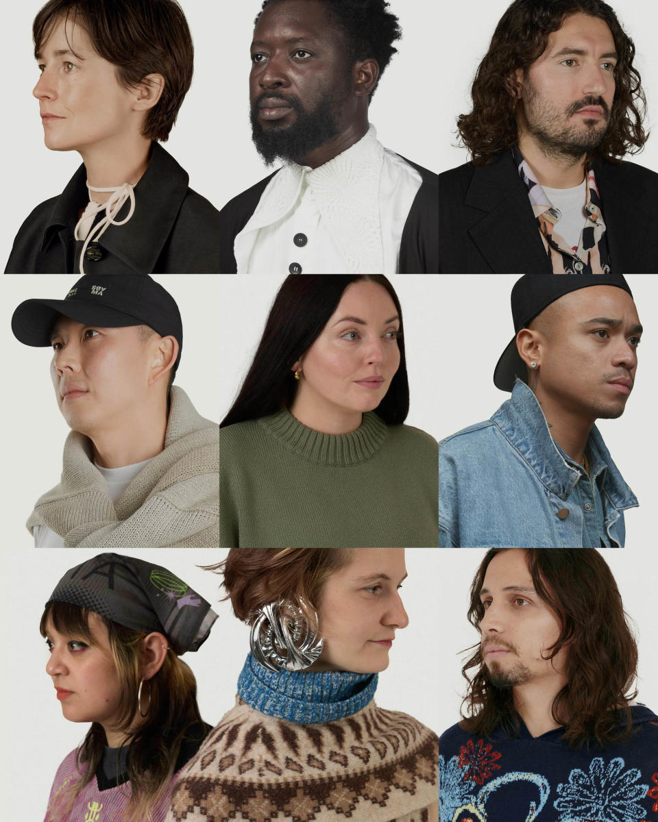 From left to right, top to bottom: A. Roege Hove's Amalie Roege Hove, Lagos Space Programme's Adeju Thompson, Marco Rambaldi, Maxxij's Jaehyung Lee, Robyn Lynch, Rhude's Rhuigi Villaseñor, Paolina Russo's Paolina Russo and Lucile Guilmard, and Bluemarble's Anthony Alvarez.