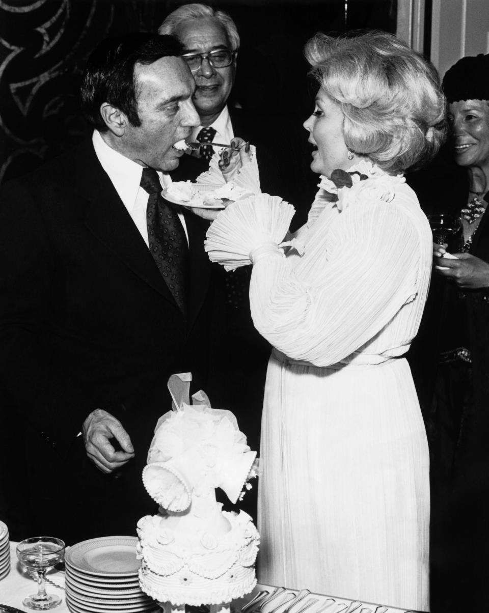 Gabor feeds cake to her sixth husband, Jack Ryan, in 1975. According to <a href="https://www.theguardian.com/film/2016/dec/19/zsa-zsa-gabor-her-best-and-most-memorable-quotes" target="_blank">The Guardian</a>, Gabor made this comment&nbsp;in a 1960 Newsweek interview.