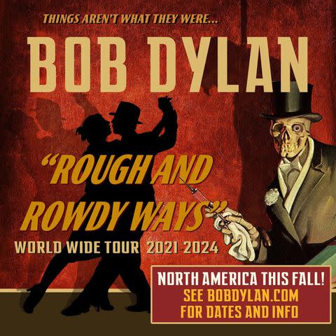 <p>Bobdylan.com</p> Bob Dylan's Rough and Rowdy Ways World Wide Tour poster