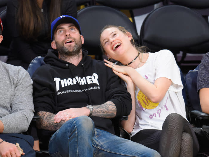 Celebrities At The Los Angeles Lakers Game