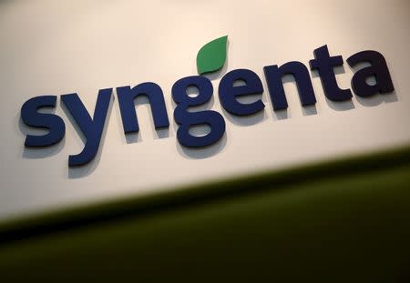 A Syngenta logo is pictured in their office in Singapore, February 12, 2016. REUTERS/Edgar Su