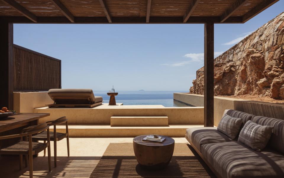 A living room in the Gundari Resort, Folegrandos Handout