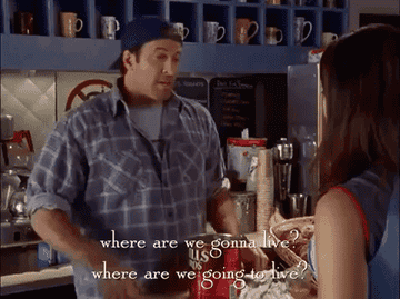 Luke asking Lorelai where they're going to live on "Gilmore Girls"
