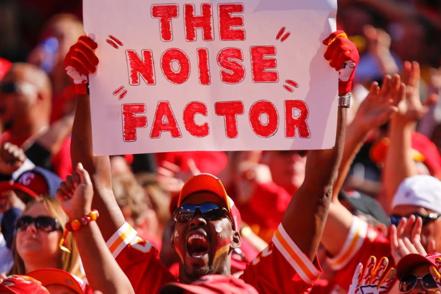 <em>KANSAS CITY, MO – OCTOBER 13: A fan screams during one of the attempts for the Guinness World Record of loudest stadium as the Kansas City Chiefs take on the Oakland Raiders in the third quarter October 13, 2013 at Arrowhead Stadium in Kansas City, Missouri. (Photo by Kyle Rivas/Getty Images)</em>