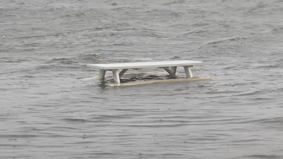 Flooding left behind by Tropical Storm Nicole in Volusia County.