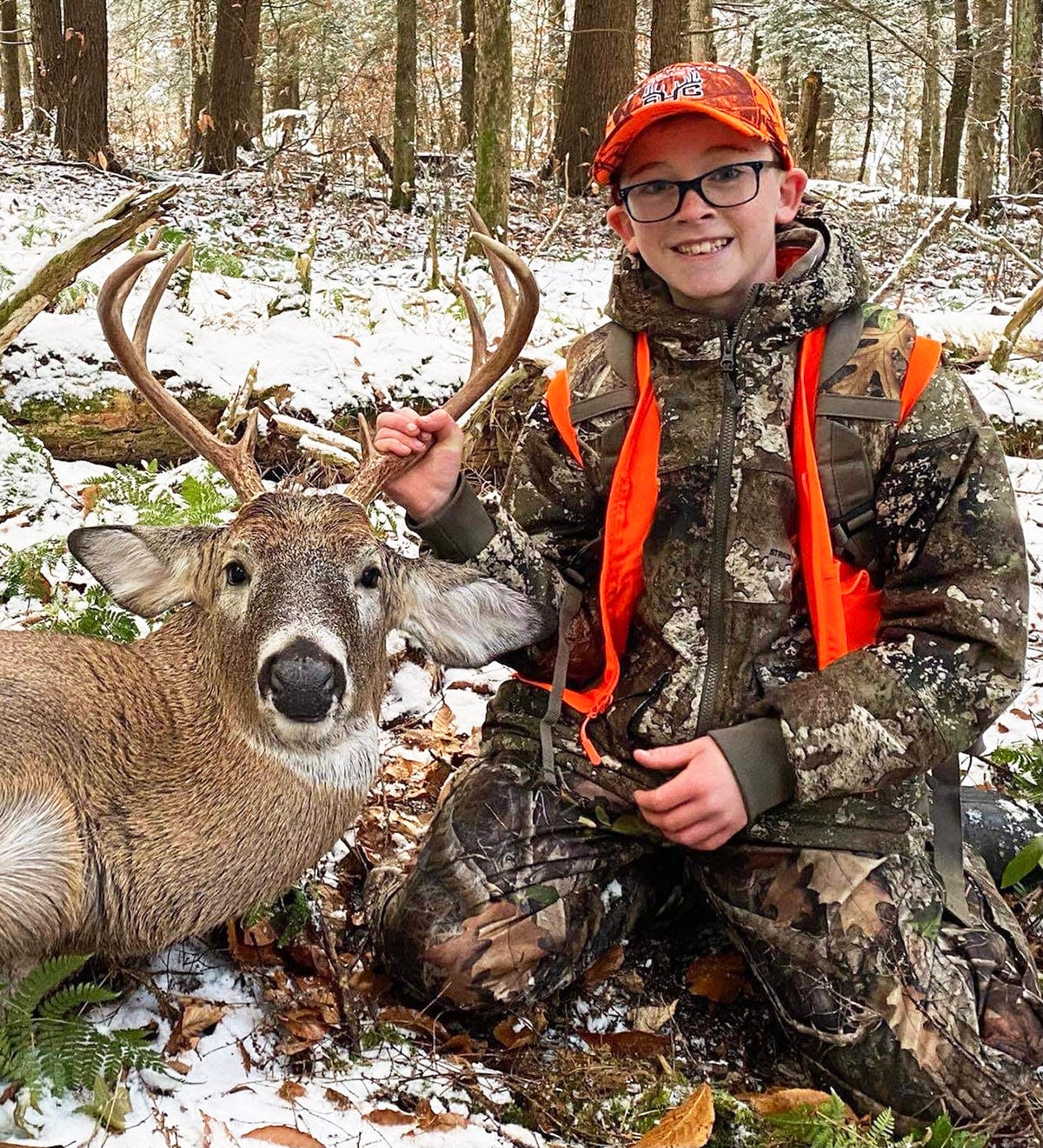 Brody Walsh bagged this huge 8-pointer at the Swago Hunting Club in Damascus. The 11-year-old was out with his Dad and used a .243 to make the kill from a distance of about 120 yards.