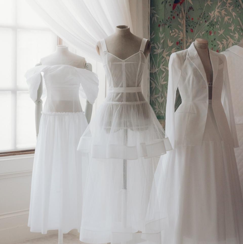 Erdem garments on display at the new 'Imaginary Conversations' Chatsworth exhibition