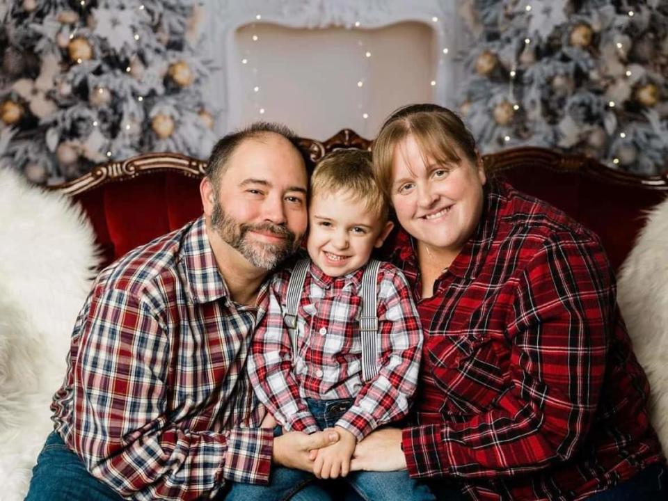 Julia Murray, right, says she started to panic while trying to get care for her three-year-old son, Jack, when he got a high fever. (Submitted by Julia Murray - image credit)