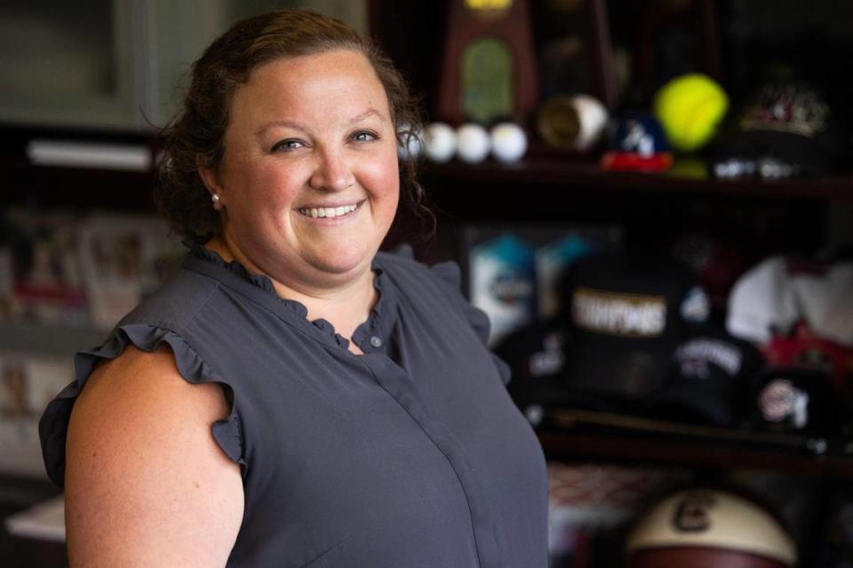 University of South Carolina associate athletics director for administration Hilary Cox on Monday, July 24, 2023. Cox’s work helps the University stay in compliance with laws and rules around name, image and likeness deals for student athletes.