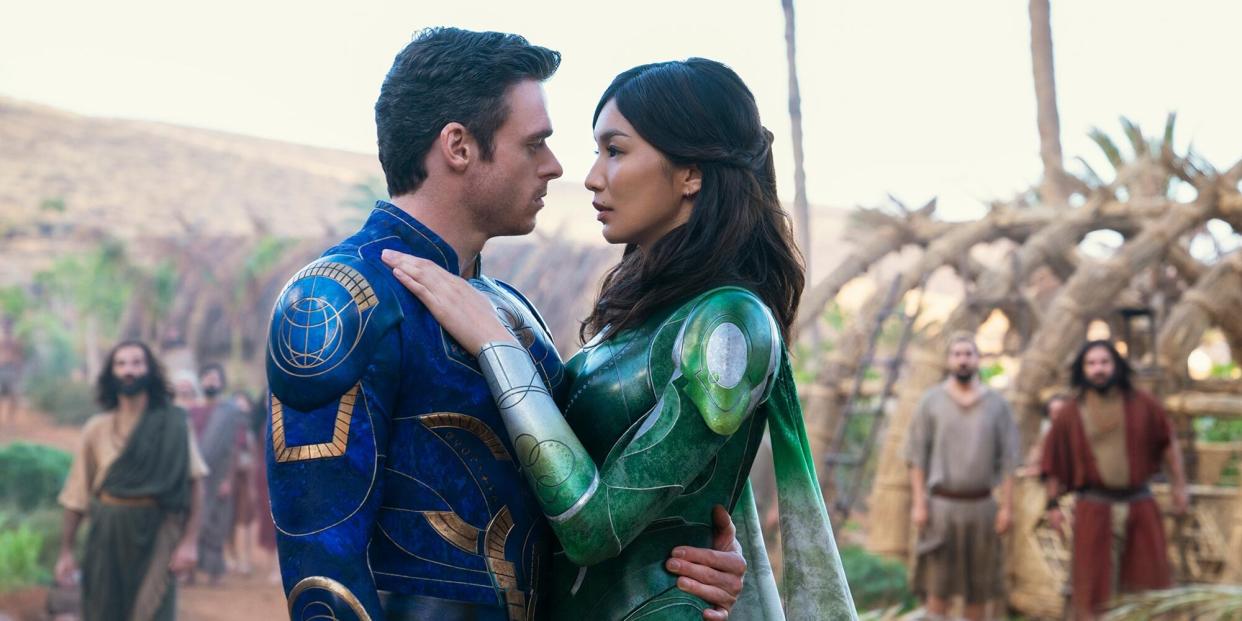 Ikaris (Richard Madden) and Sersi (Gemma Chan) in 'Eternals' (Marvel/Disney)