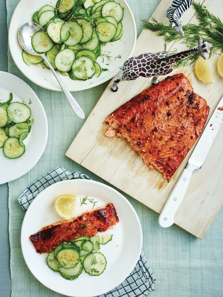 35) Ginger Salmon with Sesame Cucumbers