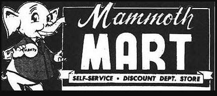 Mammoth Mart featured Marty the Elephant dressed in his snappy dress coat.